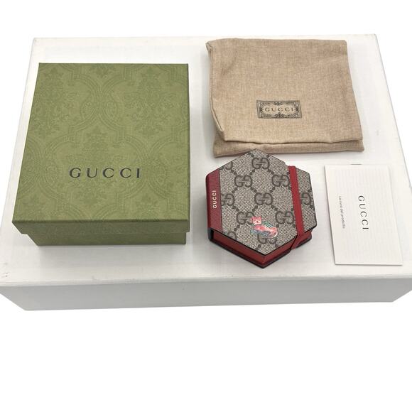 Gucci GG Supreme Coated Canvas Sticky Note Pad Whimsey Derpey Cat W/ Box&Dustbag